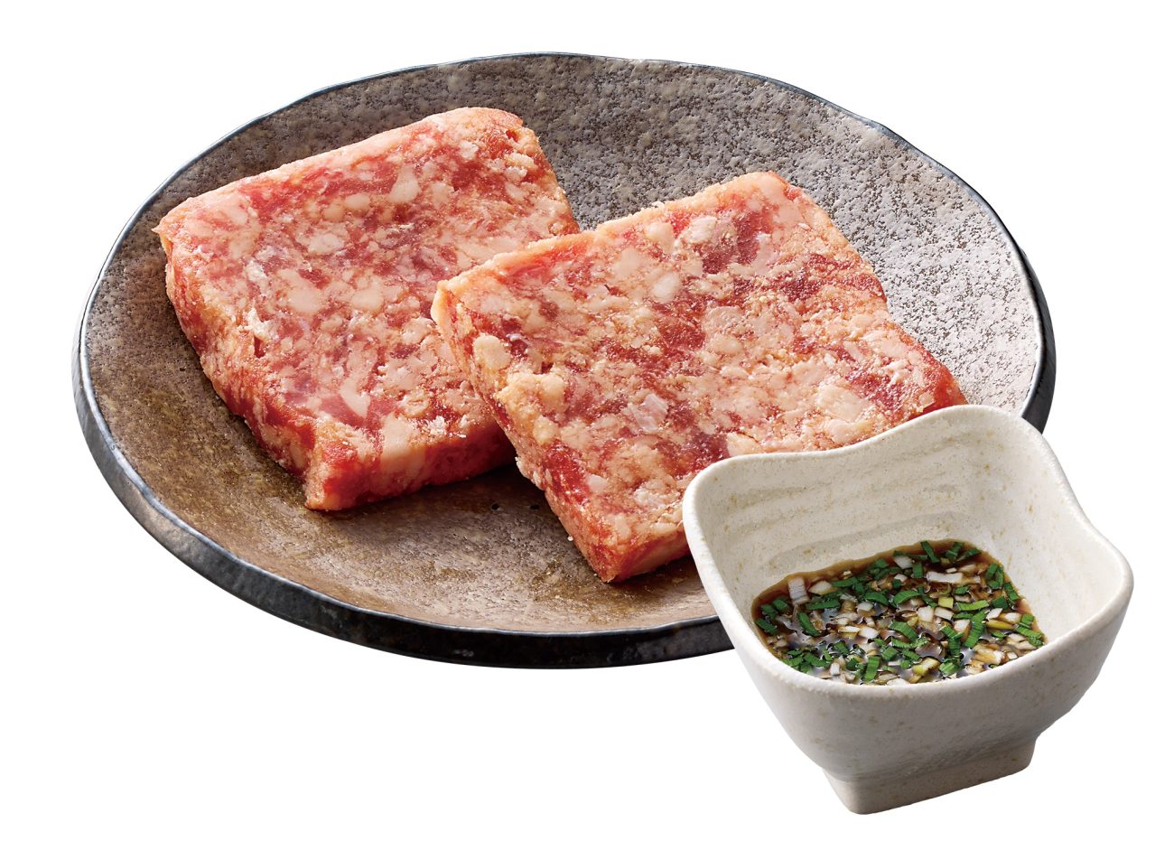香味だれで食べるトッカルビ（韓式ハンバーグ）