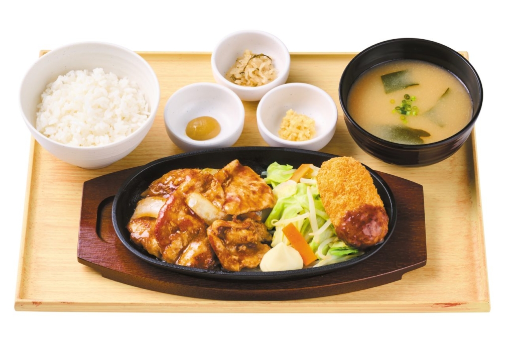 【境港産カニクリームコロッケ付】～三元豚ロース～極みしょうが焼定食　1,440円