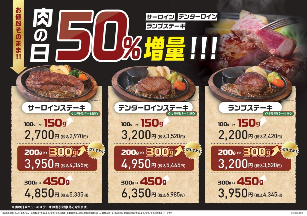 肉の日メニュー