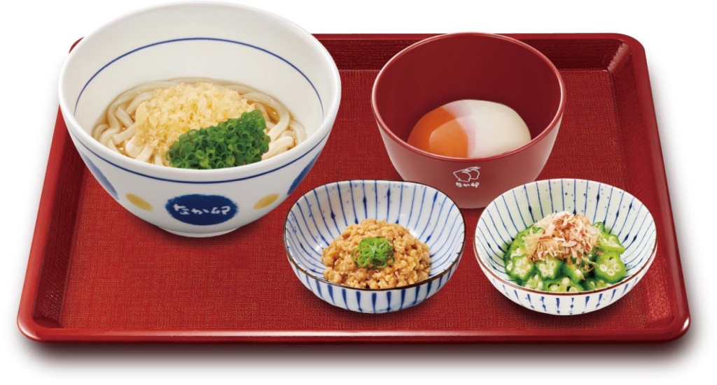 鶏そぼろまぜのっけうどん朝食