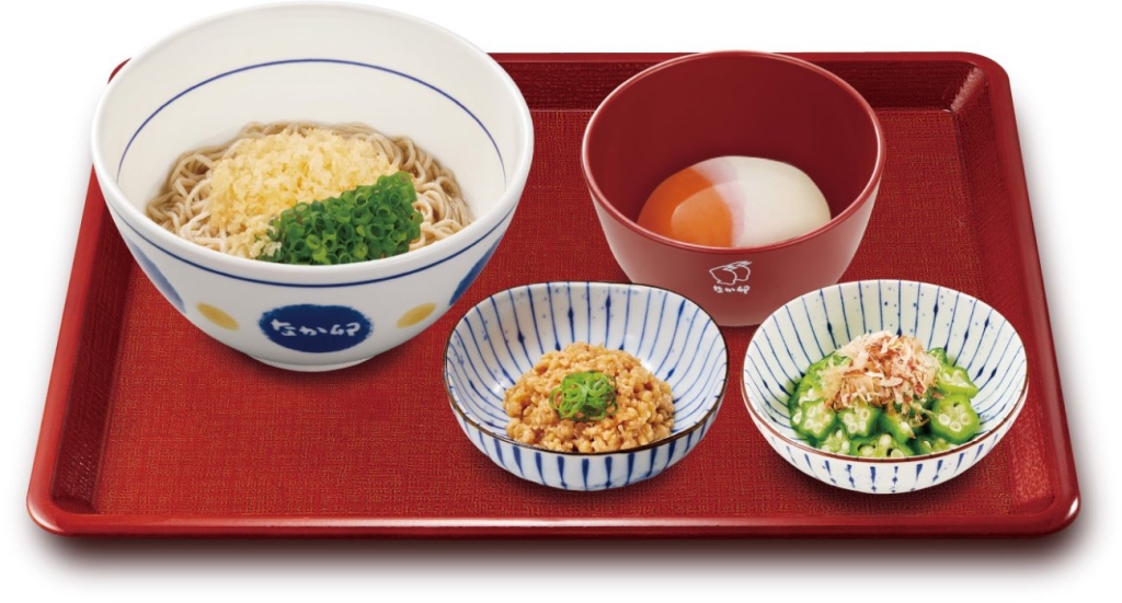 鶏そぼろまぜのっけそば朝食