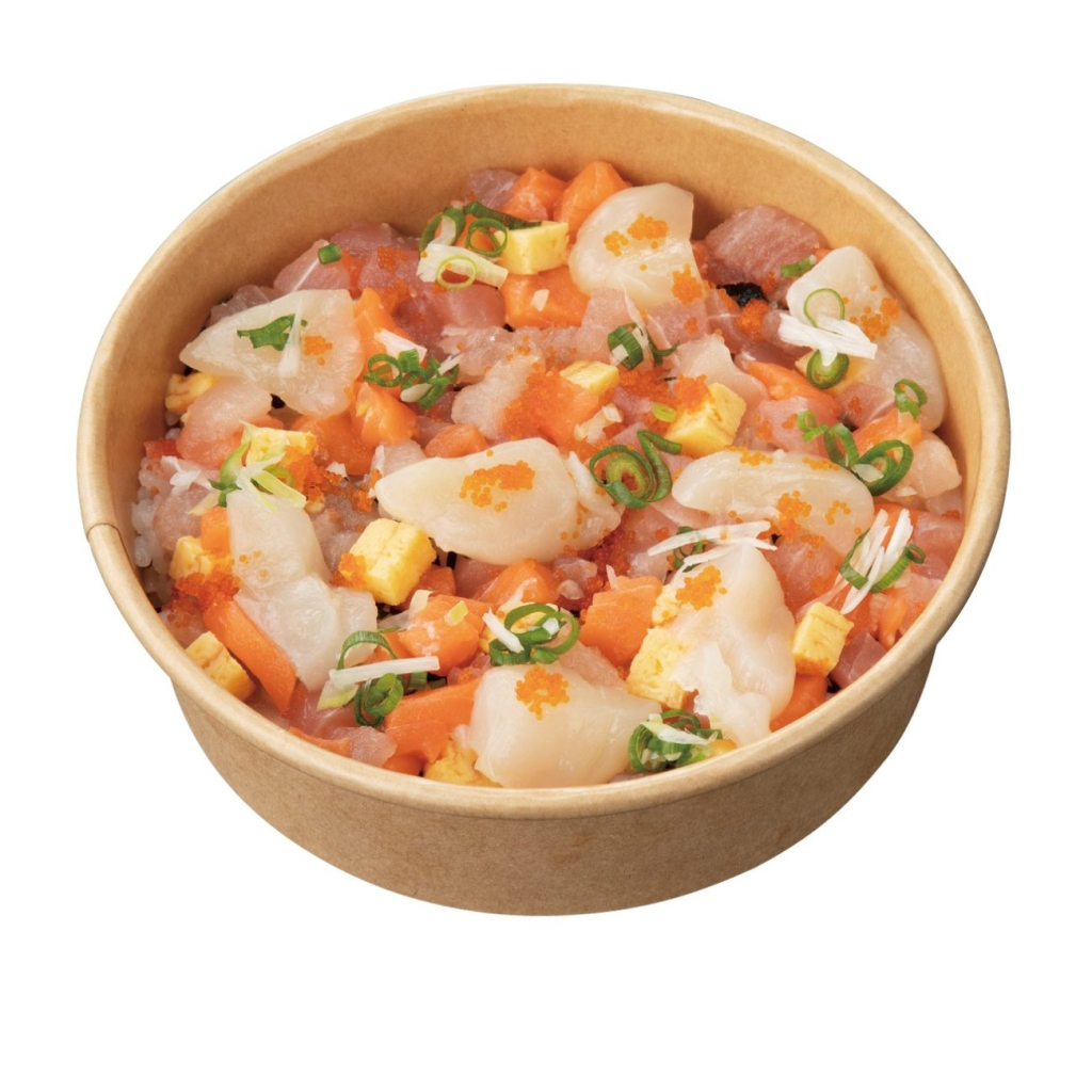 「お魚屋さんの海鮮バラちらし丼(北海道産ほたて使用)」754円