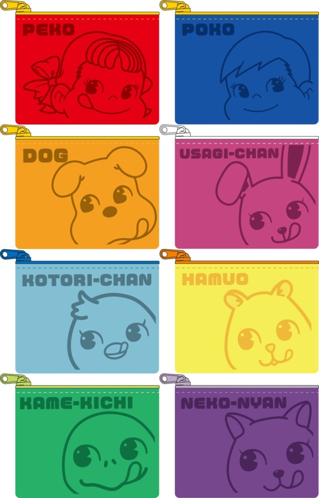 「ペコちゃんポコちゃんとゆかいな仲間たち トレーディングエンボスクリアポーチ」＜全8種ランダム＞