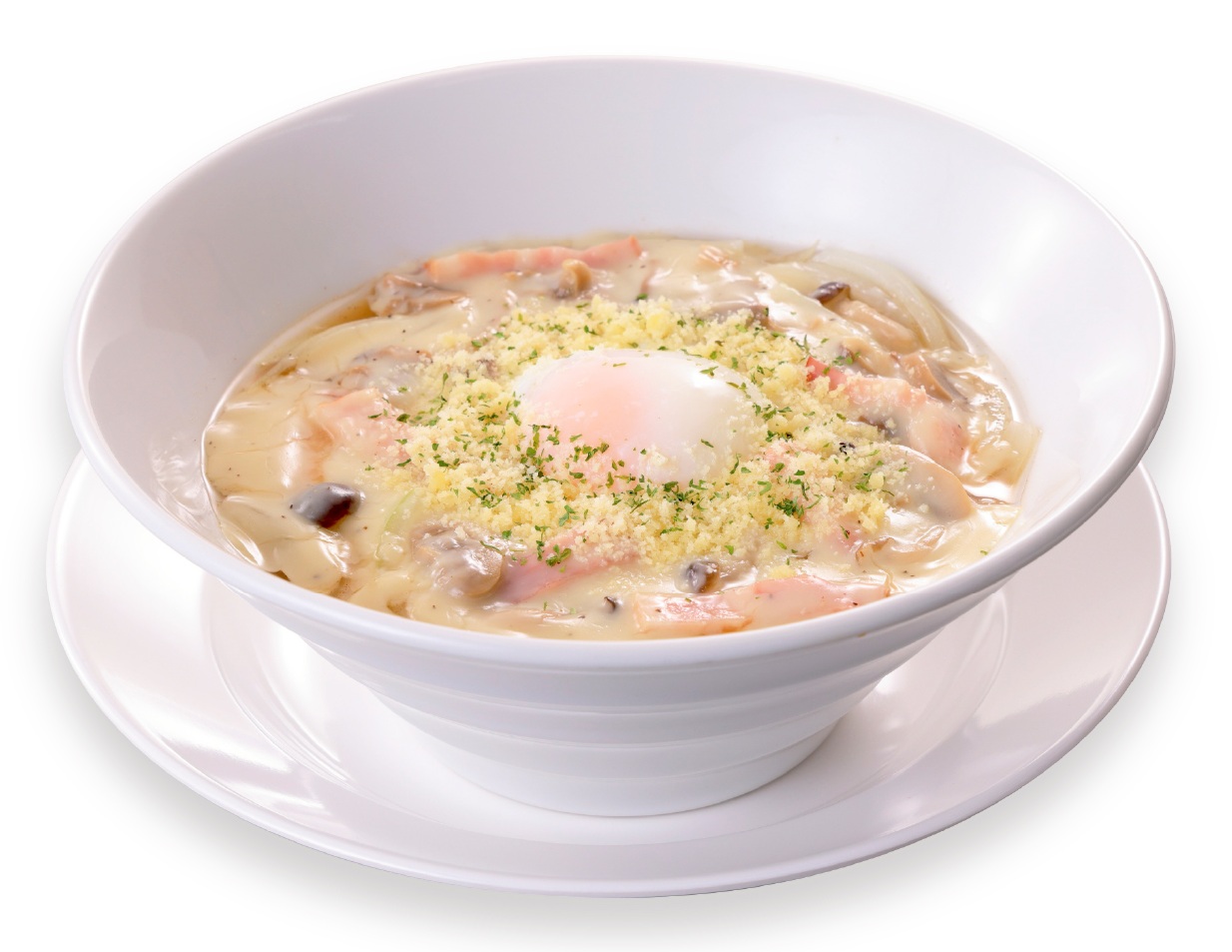濃厚クリーミーカルボ醤油らーめん 温玉添え