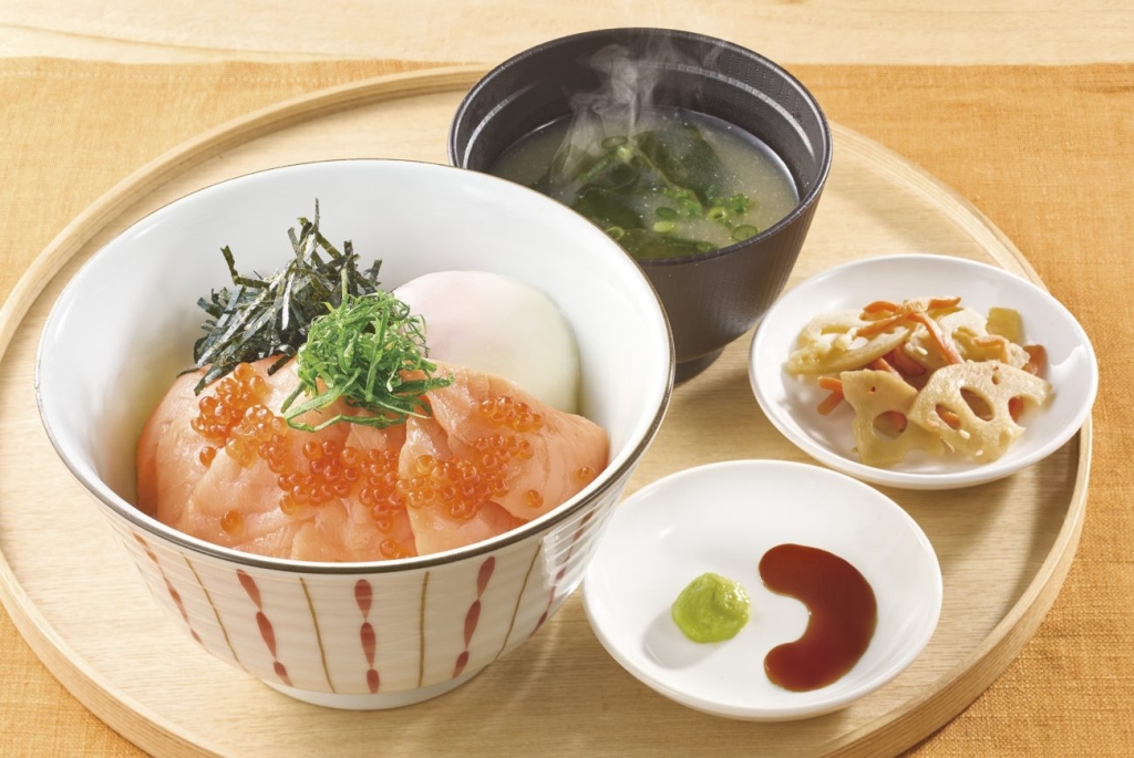 とろサーモン&いくら丼(みそ汁･惣菜つき):税込1,869円