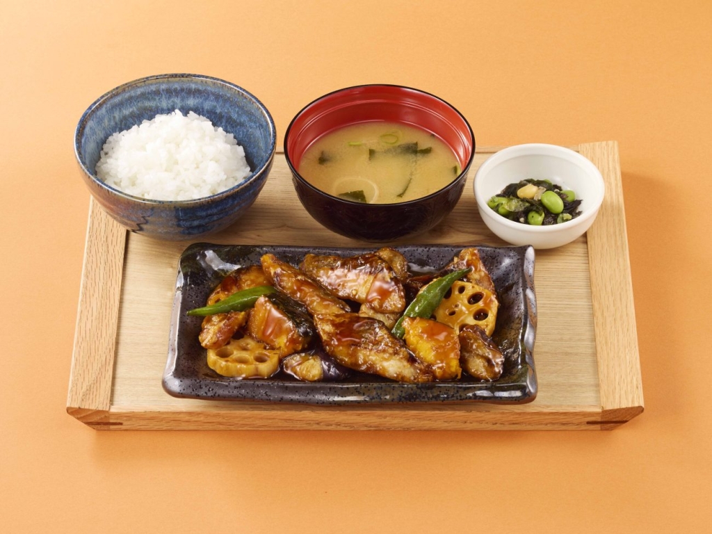 長崎県産鯵と野菜の黒酢あん膳