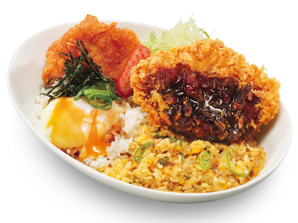 「チャーハンとテリたま混ぜご飯の欲張り飯」