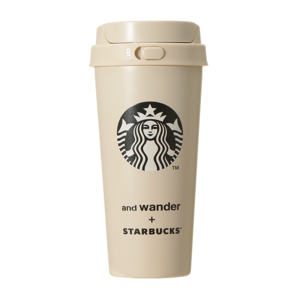「and wander + STARBUCKS ステンレスToGoボトル 473ml」ベージュ