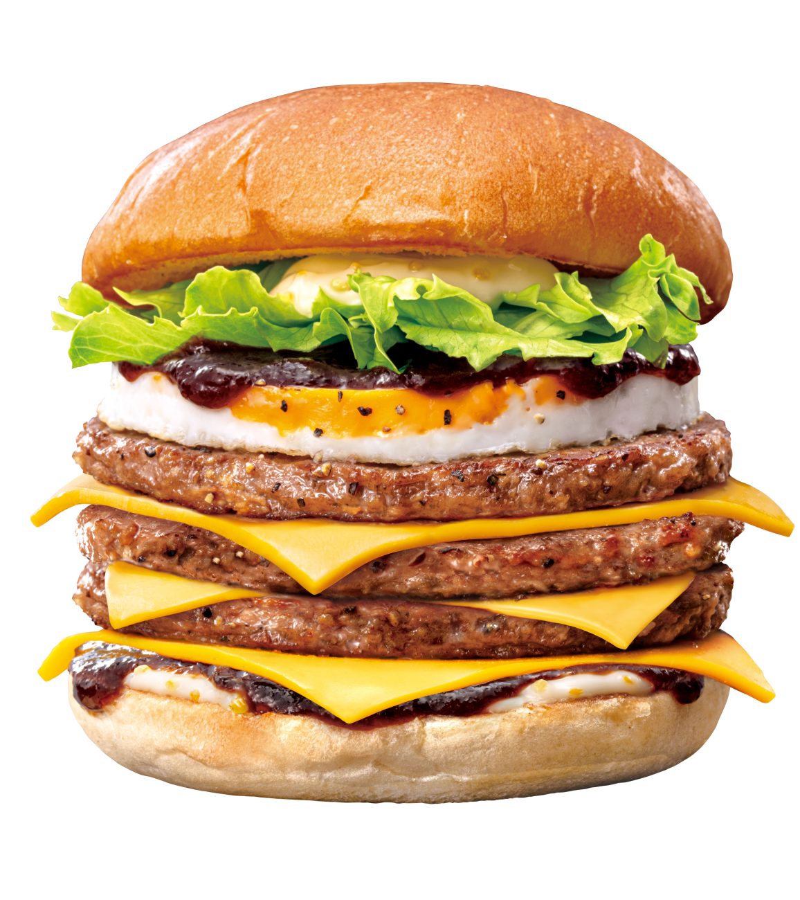トリプル月見チーズバーガー