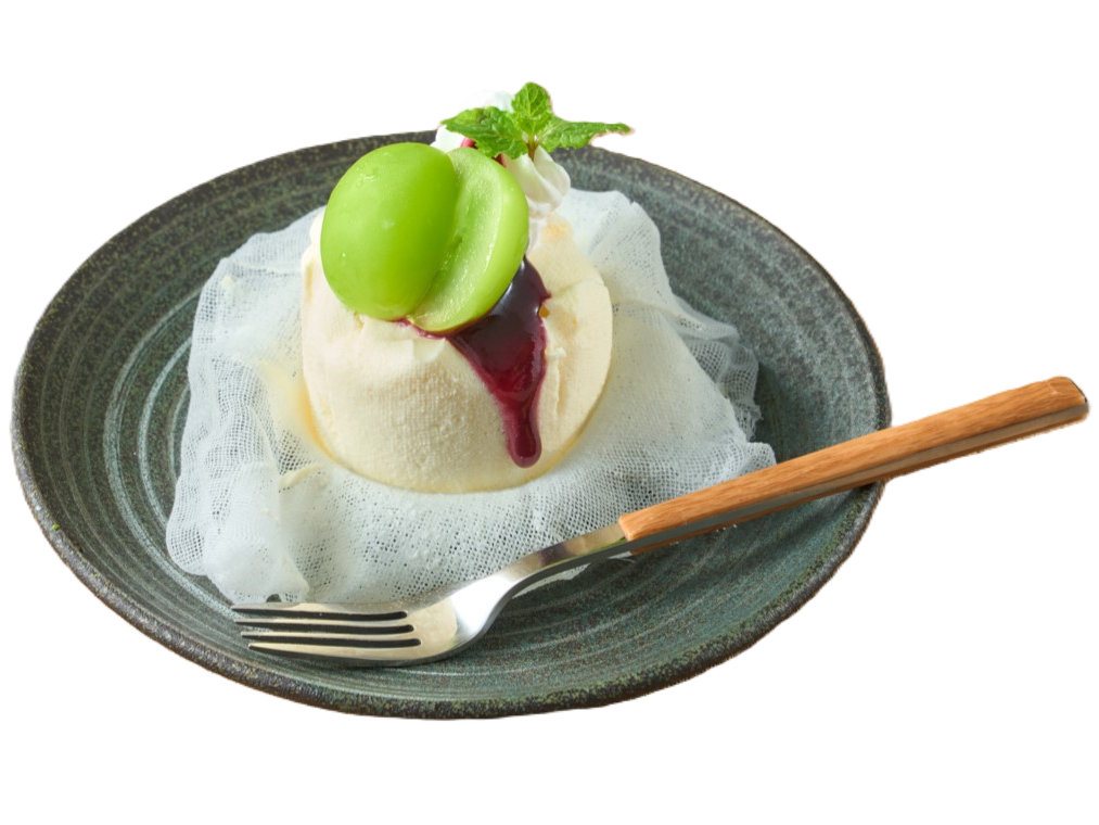 シャインマスカットの豆乳チーズケーキ