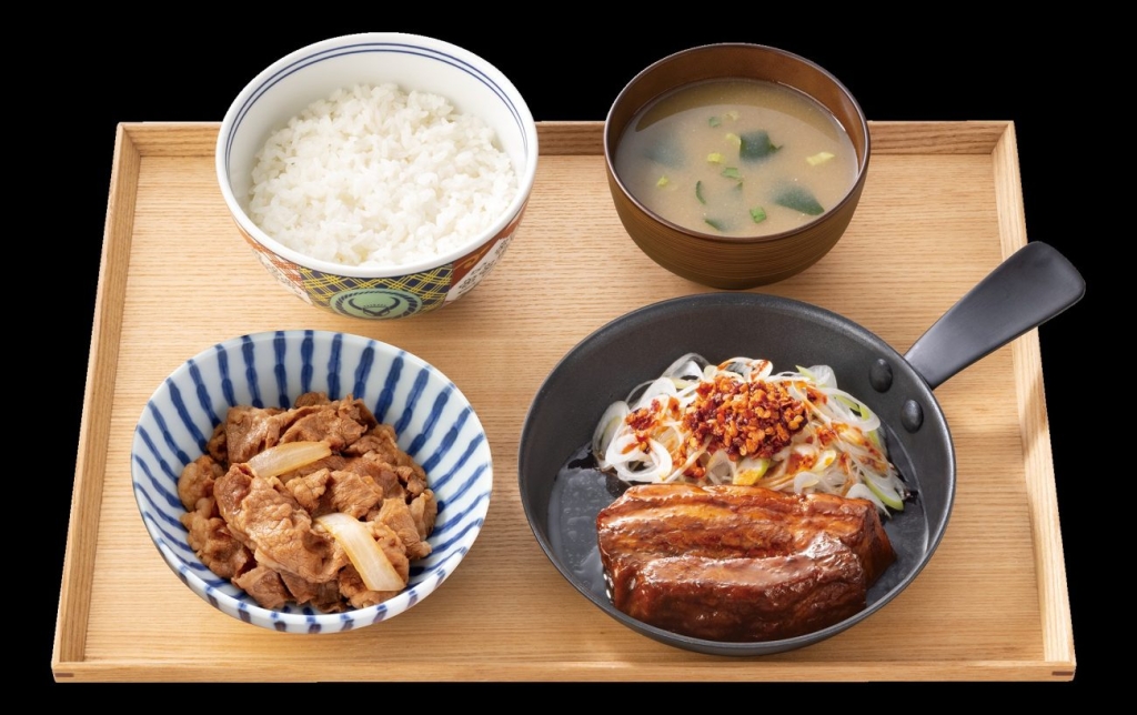 厚切り豚角煮牛小鉢定食