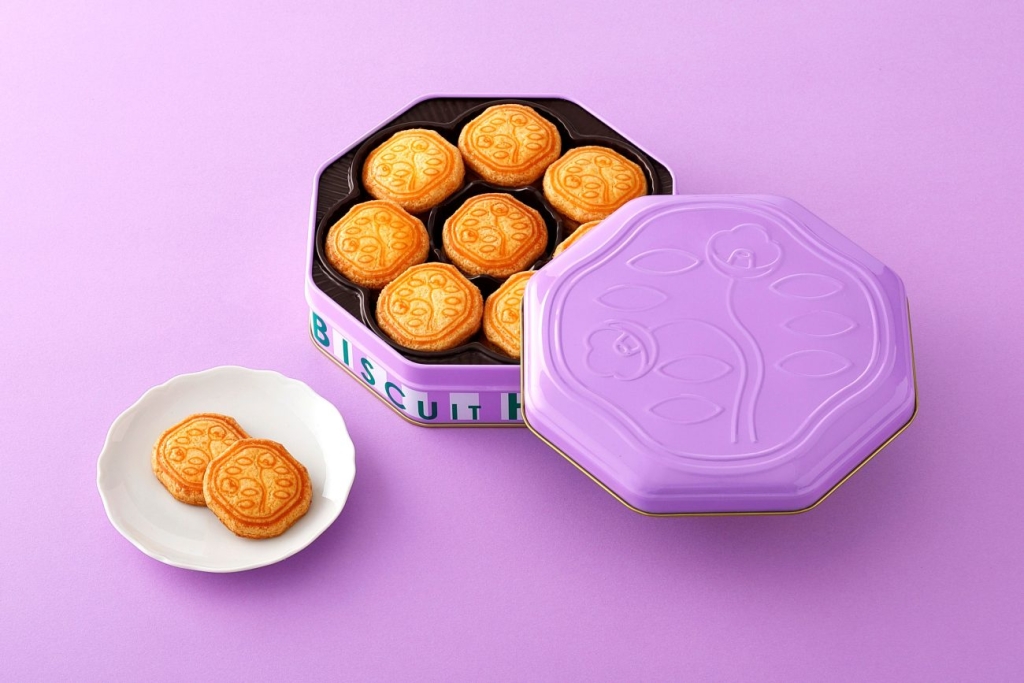 「花椿ビスケット24枚入限定缶 ペールパープル」