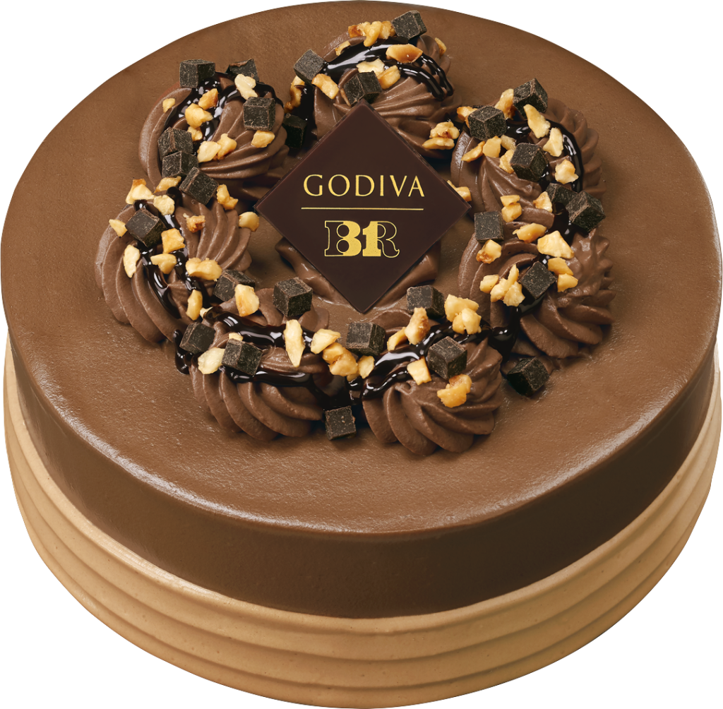 「- ゴディバ監修 - ショコラ&ヘーゼルナッツ クリスマスアイスクリームケーキ」
