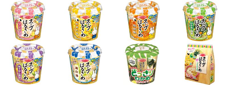「スープはるさめ」ワンタン･かきたま･担担味･わかめと野菜･柚子ぽん酢味･鶏白湯･すごい!どっさりわかめ･プチパック6食入