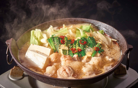 牛もつうどん鍋　醤油味・ピリ辛味噌味