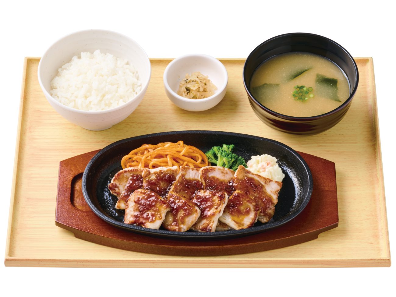 ～柔らか豚もも肉～国産ポークカットステーキ定食（和風ソース）