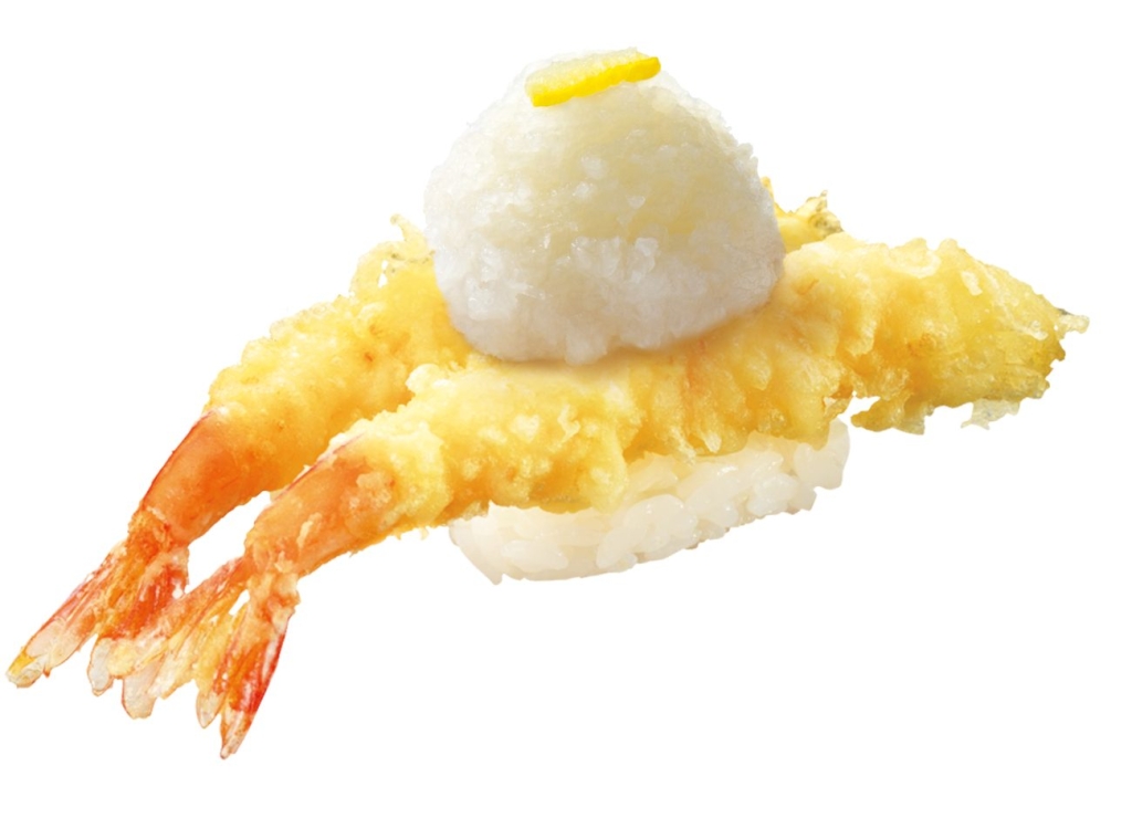 えび天握り(柚子おろし盛り･高知県産柚子果汁使用)(税込176円)