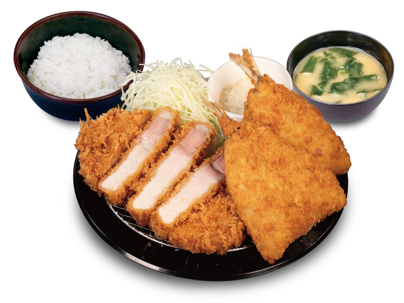超厚切りリブロースかつ＆アジフライ（2枚）定食
