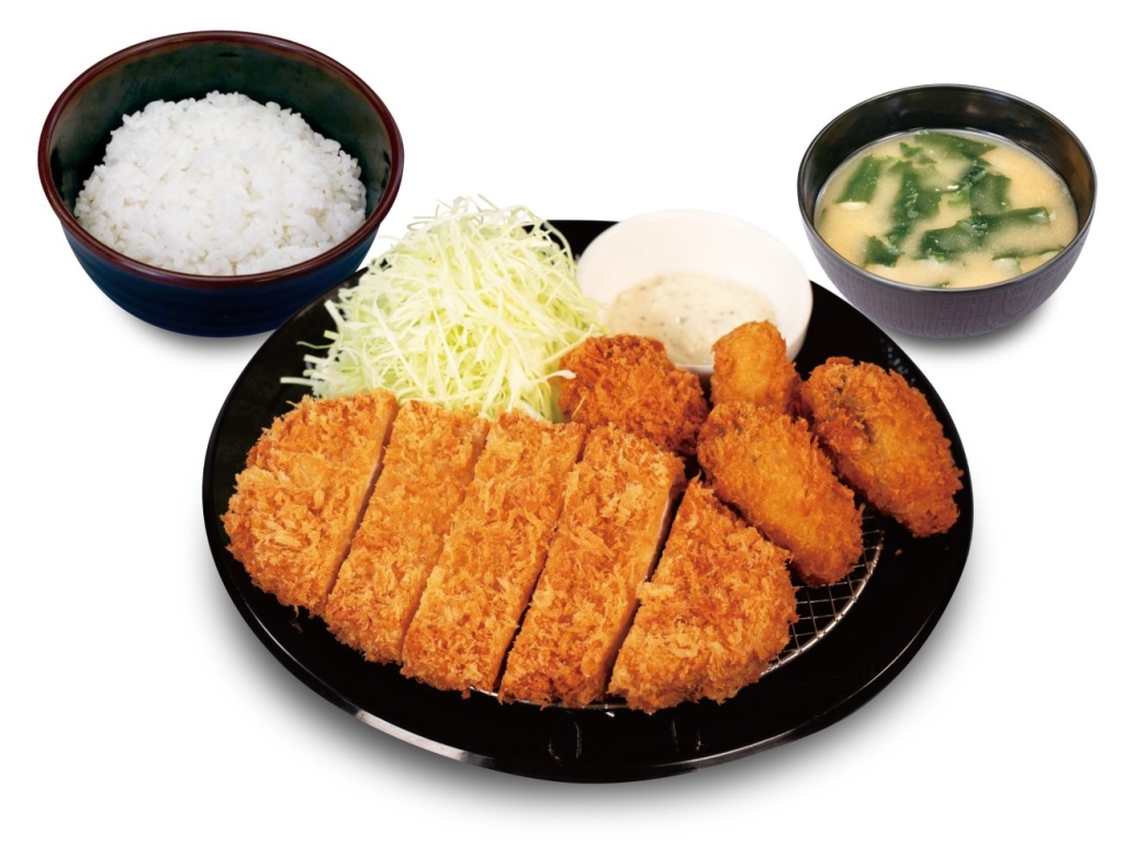 ロースかつ＆カキフライ（4個）定食