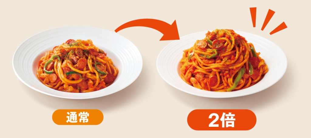 「パスタ2倍盛りキャンペーン」王道ナポリタン