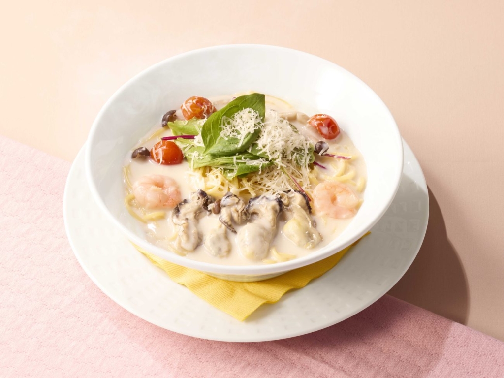 「たっぷり牡蠣のクリームスープパスタ」