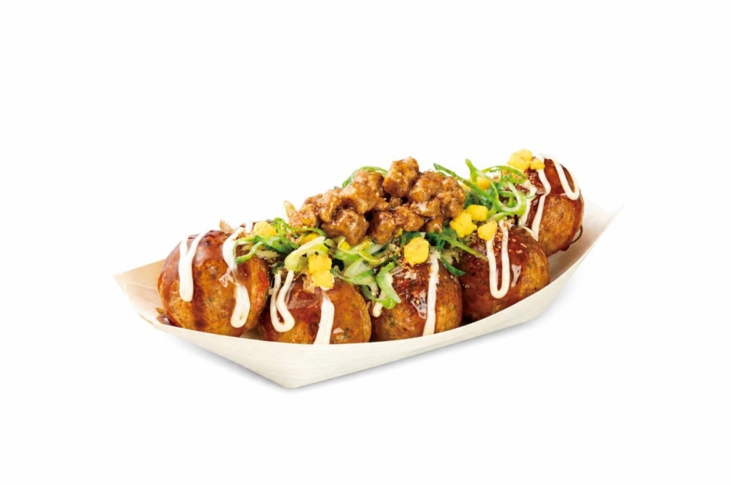 『一度は食べたい‼謎肉たこ焼』1舟8個入り 持ち帰り 842円(税込)/ 店内飲食 858円(税込)