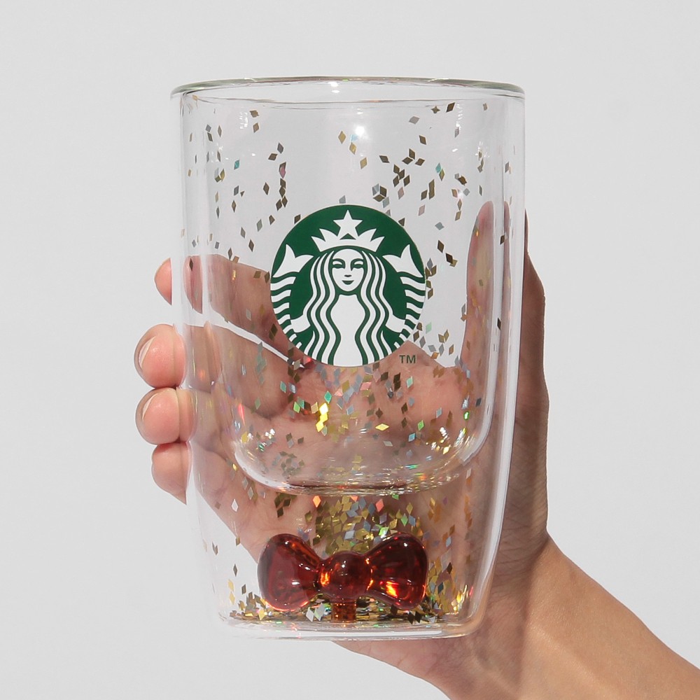 ホリデー2026ギフトボックス入りダブルウォール耐熱グラスリボン355ml