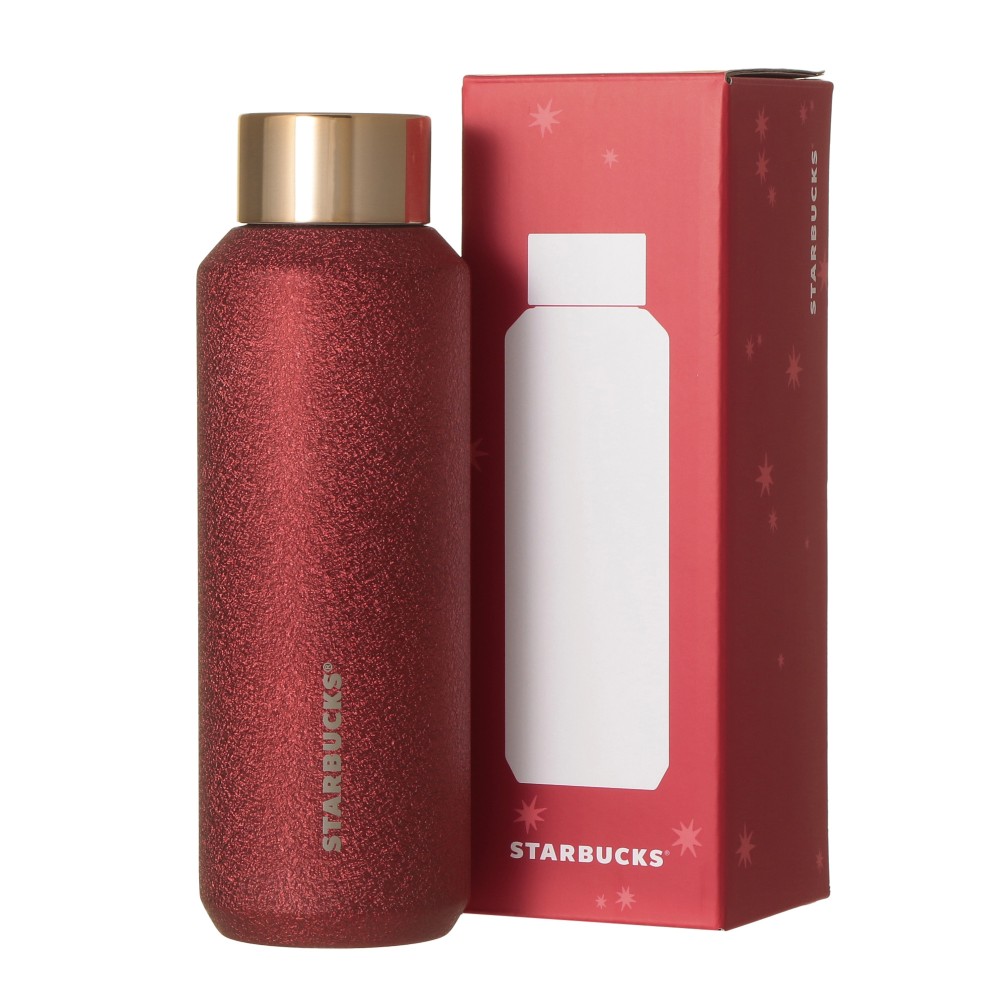 ホリデー2026ギフトボックス入りステンレスボトルグリッターレッド473ml