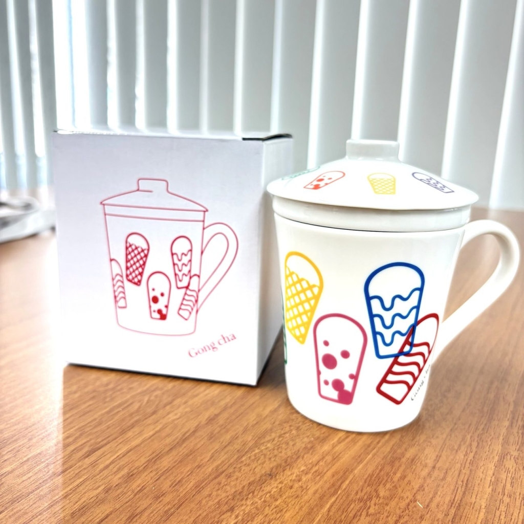 景徳鎮産 茶こし付きマグカップ