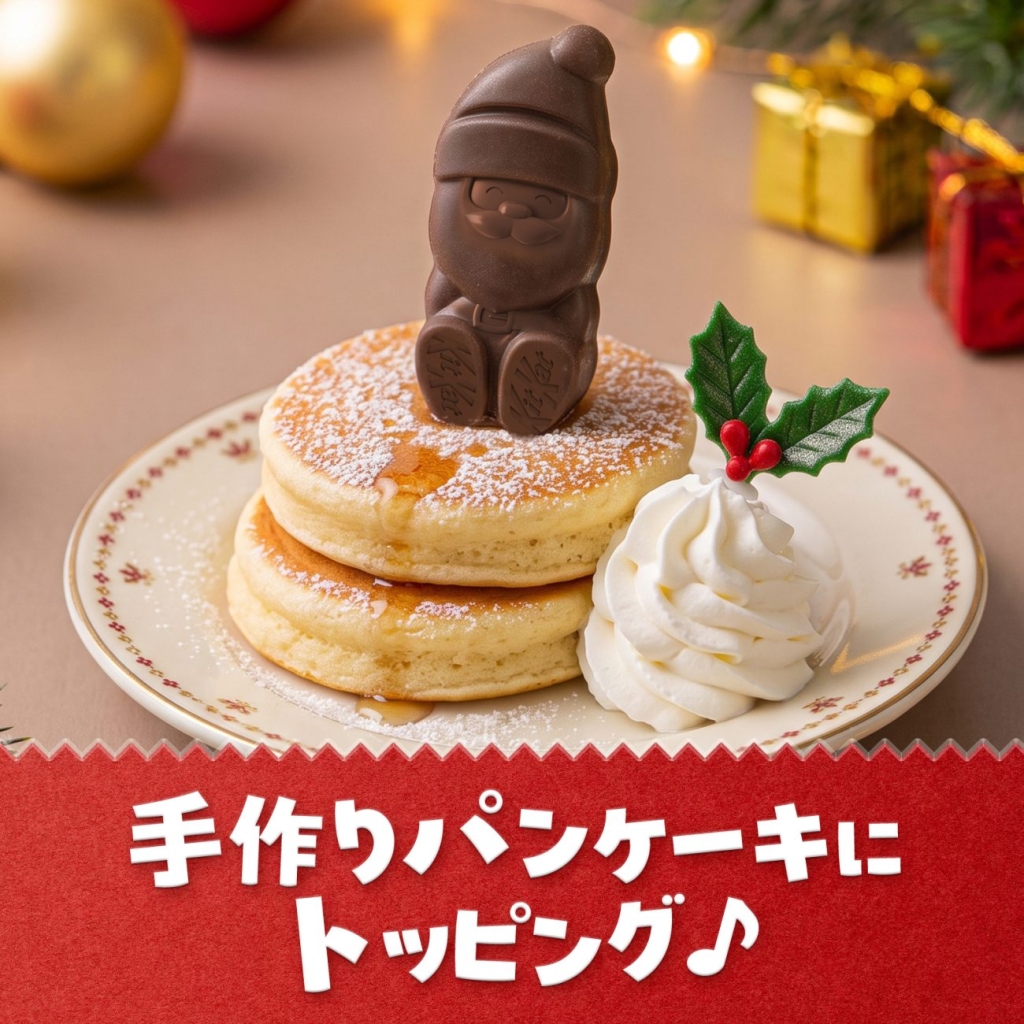 手作りパンケーキにトッピング