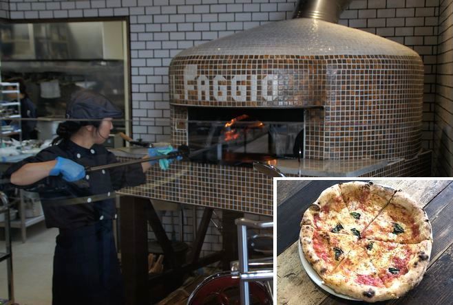 施設内のレストラン「IL FAGGIO」では薪窯で焼いた本格ナポリピッツァを提供