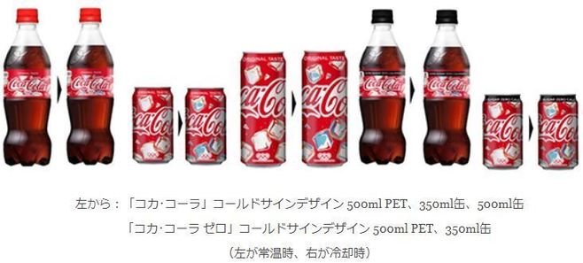 「コカ・コーラ」「コカ・コーラ ゼロ」“コールドサインデザイン”ラインアップ