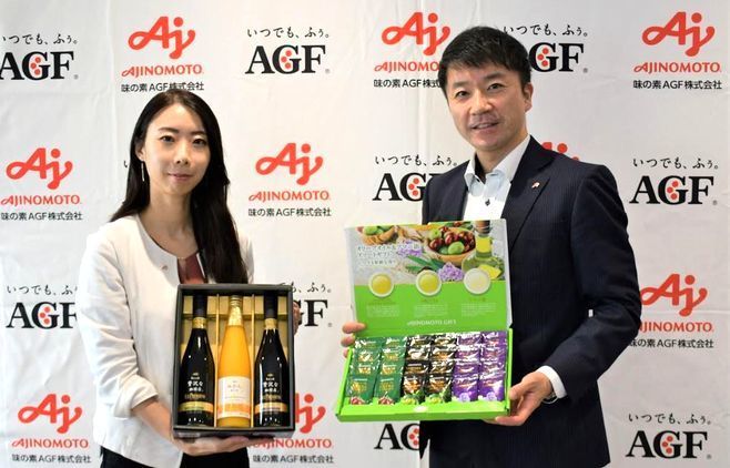 味の素AGF 瀧川直美ギフト開発グループ長、古賀大三郎リテールビジネス部長