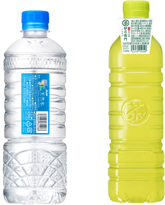 アサヒ飲料「『アサヒ おいしい水』天然水 シンプル eco ラベル」、サントリー食品インターナショナル「伊右衛門ラベルレス」