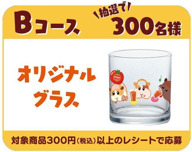 デルモンテ飲料「もぐもぐモルカーキャンペーン」Bコース「オリジナルグラス」