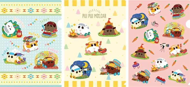 ローソン「PUIPUIモルカー」A4クリアファイル3枚セット