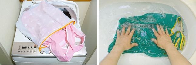 “洗える”表示のあるエコバッグは洗濯ネットを使用するか手洗いで