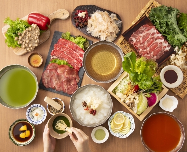 「一人鍋しゃぶしゃぶすうぷ」静岡パルコ店では「お茶屋さんの抹茶出汁」など8種のスープを用意