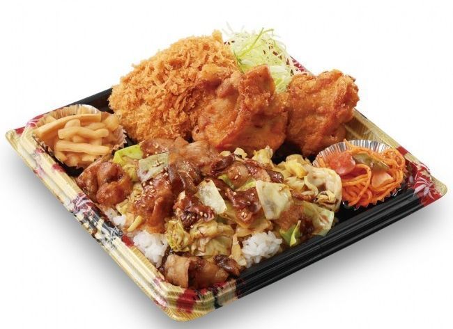 「回鍋肉丼から揚げチキンカツ弁当」