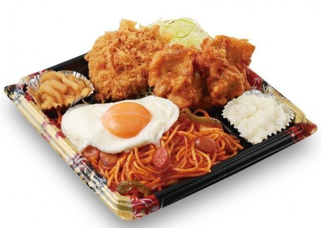 「ナポリタンから揚げチキンカツ弁当」