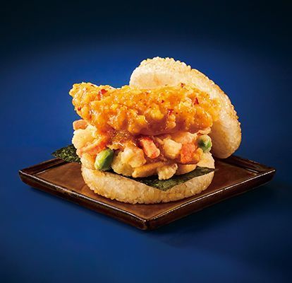 「モスライスバーガーよくばり天めんたい味〈海老とかきあげ〉」