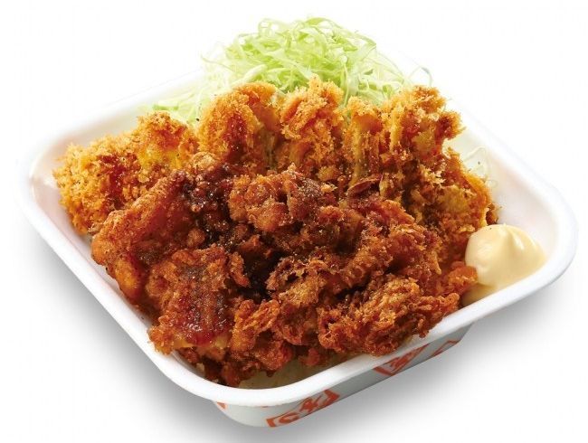 かつや「黒胡椒から揚げとチキンカツの合い盛り丼」(テイクアウト)