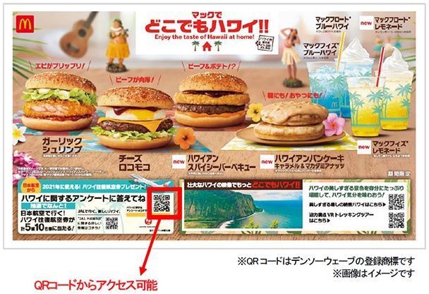 「ハワイ往復航空券」応募は“マックでどこでもハワイ!! ”トレイマットから