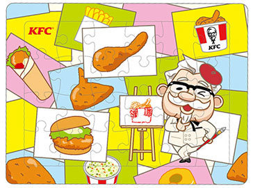 KFC「いっしょにあそぼう カーネルジグソーパズル」(げいじゅつのあきへん)