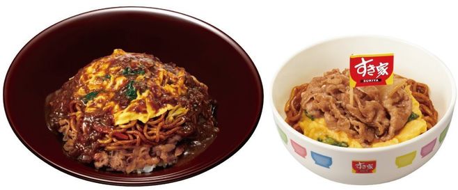 すき家「やきそば牛丼オムカレーMIX」「お子様牛オムそば」