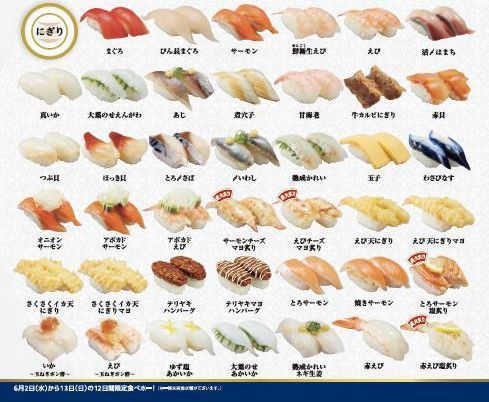 ◆かっぱ寿司「帰ってきた食べホー」対象メニュー