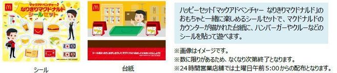 ハッピーセット週末限定プレゼント「なりきり マクドナルドシールセット」