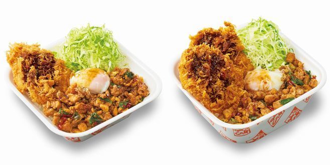 かつや「鶏ガパオチキンカツ丼弁当」「鶏ガパオダブルチキンカツ丼弁当」