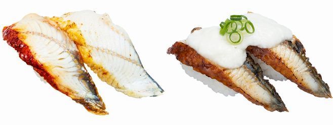 かっぱ寿司「炙りうなぎの豪華食べ比べ(蒲焼き・白焼き)」「炙りうなぎのトロっと山かけ」/SUPER創業祭2021