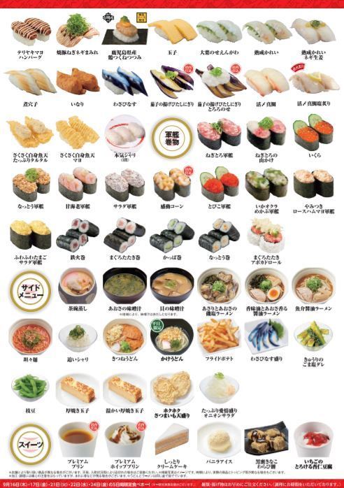 かっぱ寿司「くじ引き付 食べホー」対象メニュー